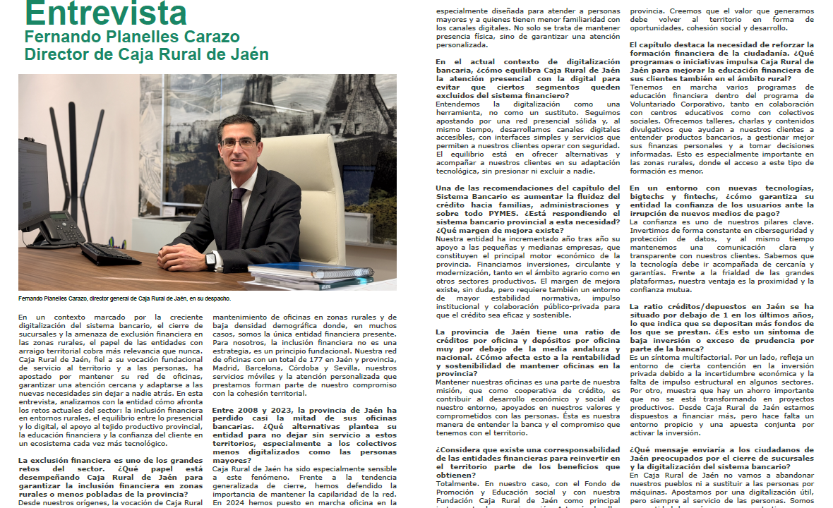 Entrevista a Fernando Planelles en el Boletín CES (Consejo Económico Social)